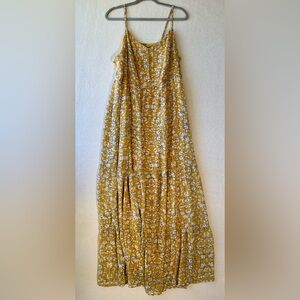 Cheztu Yellow Floral Maxi Dress Boho Spaghetti Strap Plus Size 20
